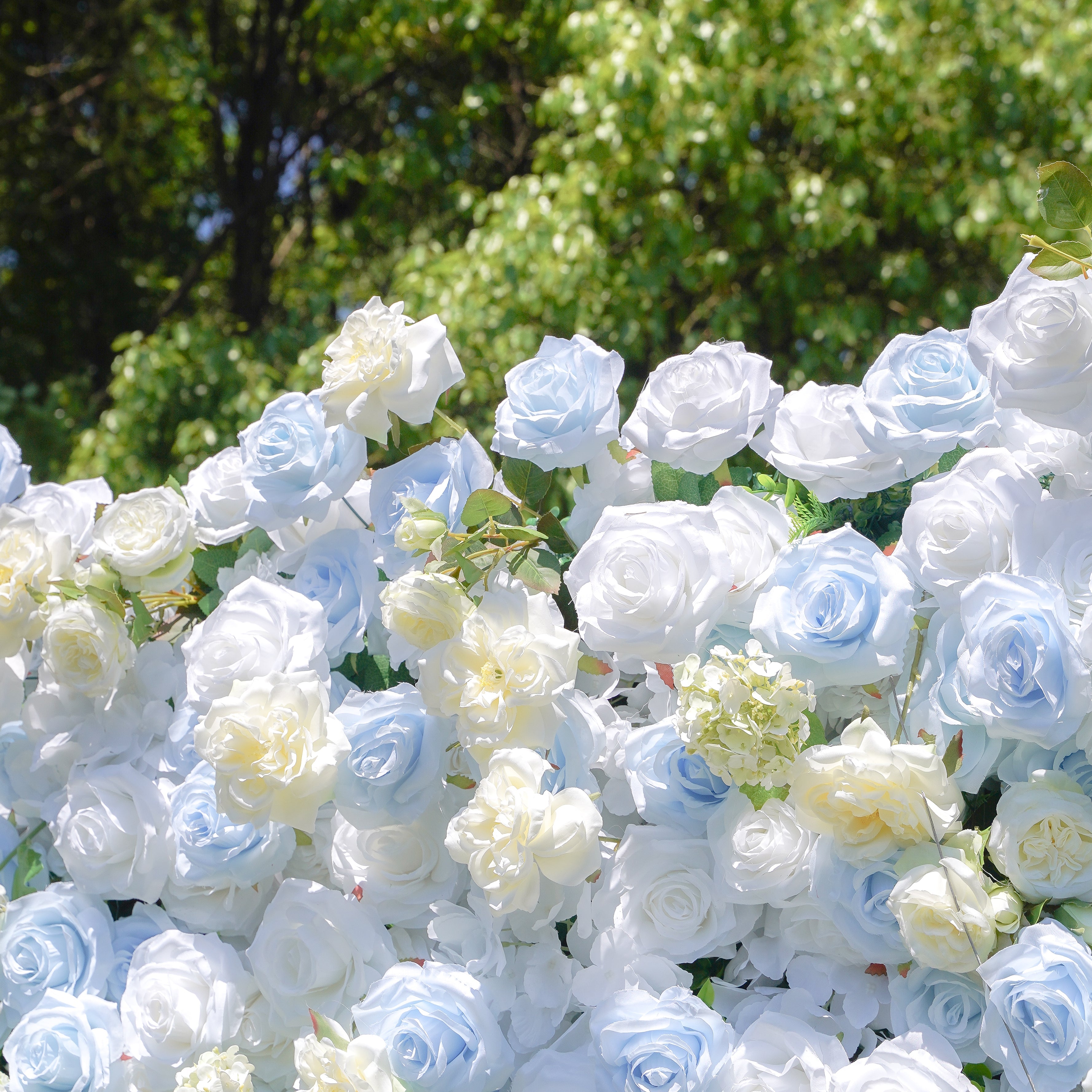 BlueSky：4D Fabric Artificial zip up curtain flower wall 8ft*8ft Free Shipping
