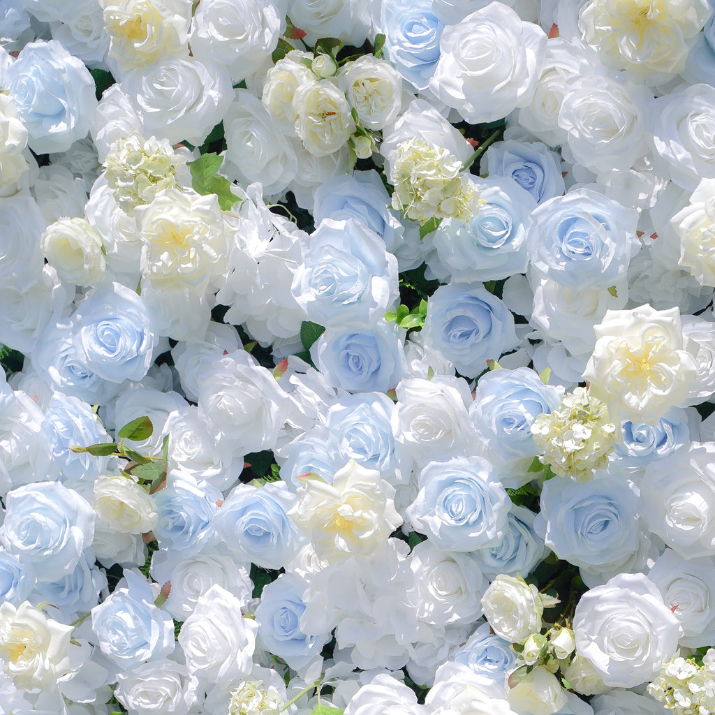 BlueSky：4D Fabric Artificial zip up curtain flower wall 8ft*8ft Free Shipping