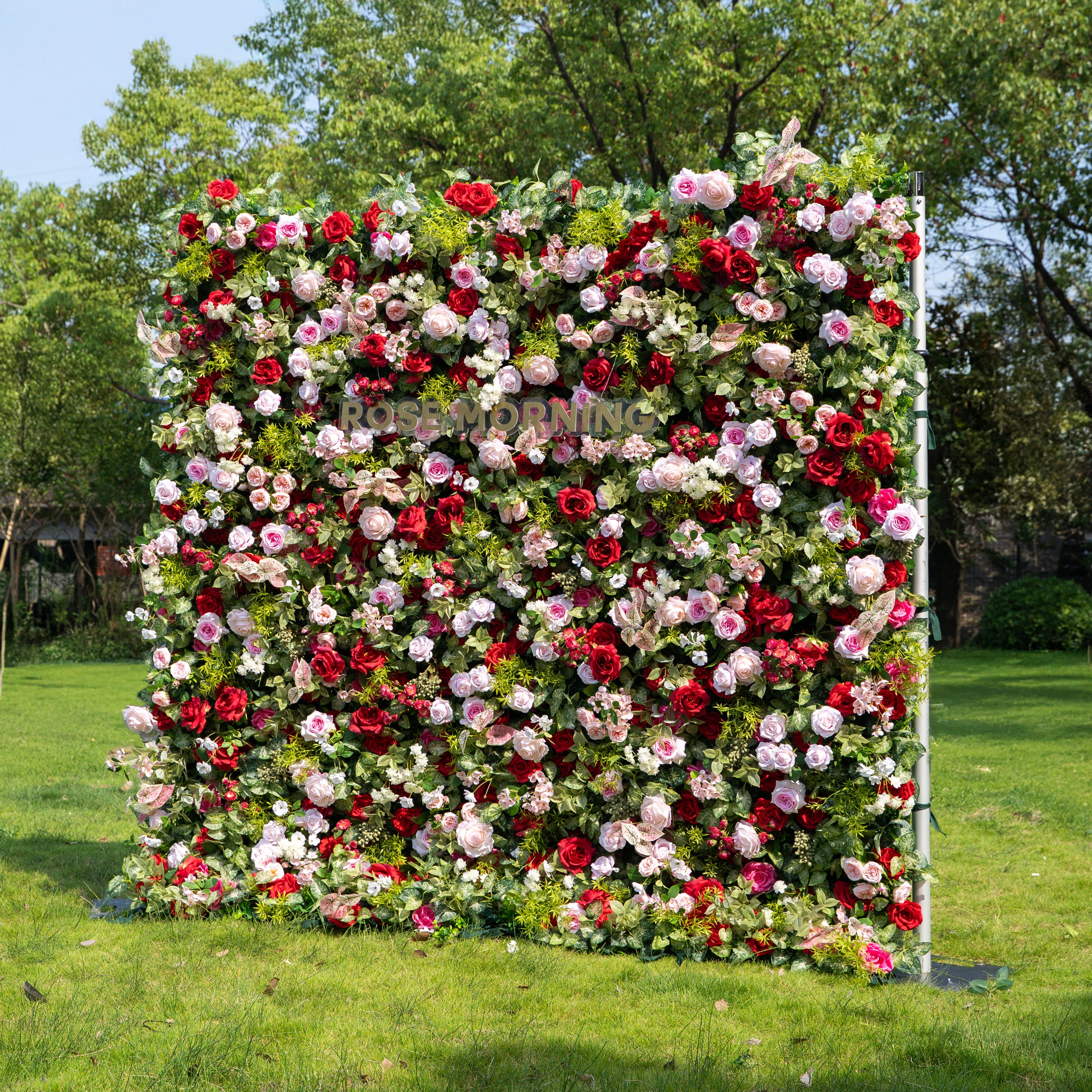 Bonjour：5D Fabric Artificial zip up curtain flower wall 8ft*8ft Free Shipping