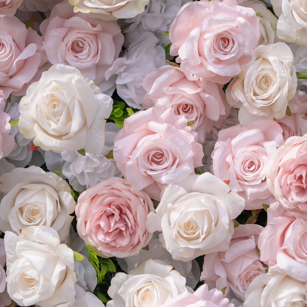 Caius: Luxury 5D Cream & Blush Silk Floral Wall Roll-Up Fabric Backdrop for Dreamy Garden Weddings & Bridal Showers Free Shipping