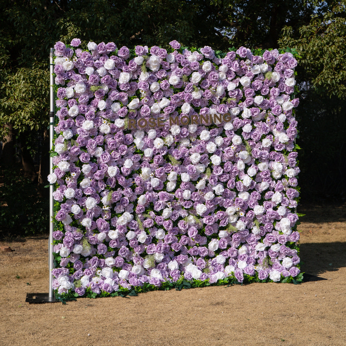 Calista: Luxury 3D Lilac & Cream Silk Floral Wall Roll-Up Fabric Backdrop for Dreamy Weddings & Bridal Showers Free Shipping