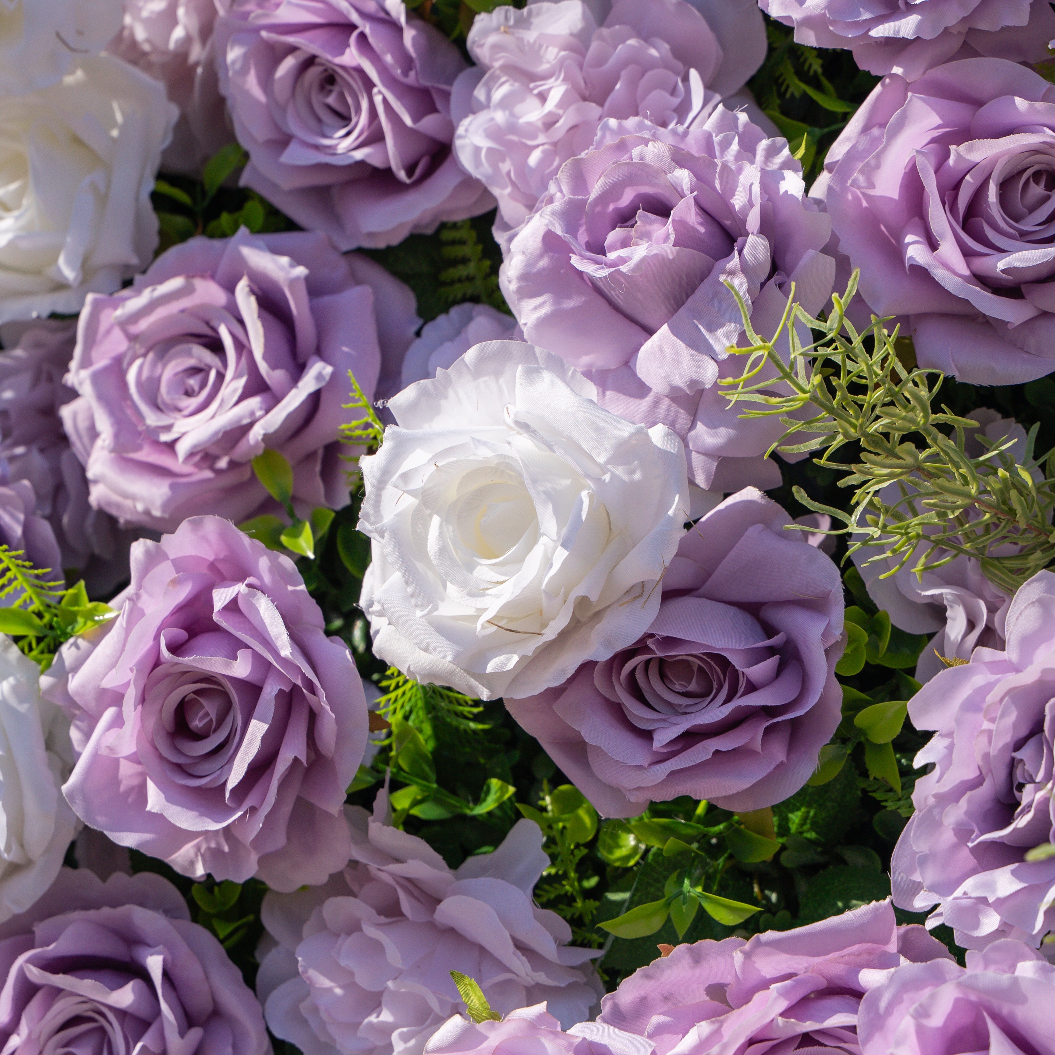 Calista: Luxury 3D Lilac & Cream Silk Floral Wall Roll-Up Fabric Backdrop for Dreamy Weddings & Bridal Showers Free Shipping