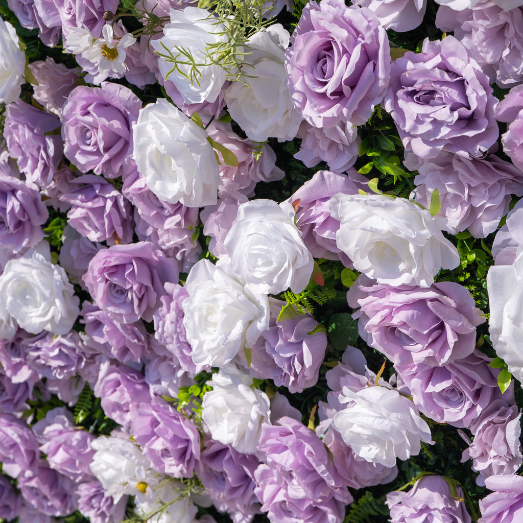 Calista: Luxury 3D Lilac & Cream Silk Floral Wall Roll-Up Fabric Backdrop for Dreamy Weddings & Bridal Showers Free Shipping