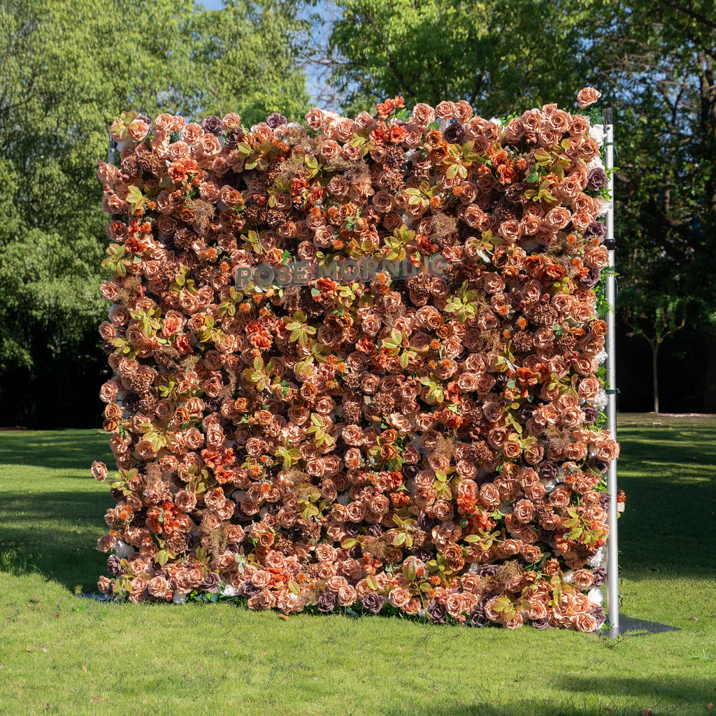 Cappuccino - Autumn Fall 5D Fabric Flower Wall Backdrop for Wedding Birthday Party Event Decoration Free Shipping