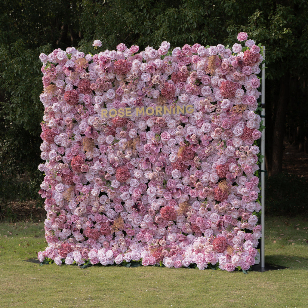 Carino：4D Fabric Artificial zip up curtain flower wall 8ft*8ft Free Shipping