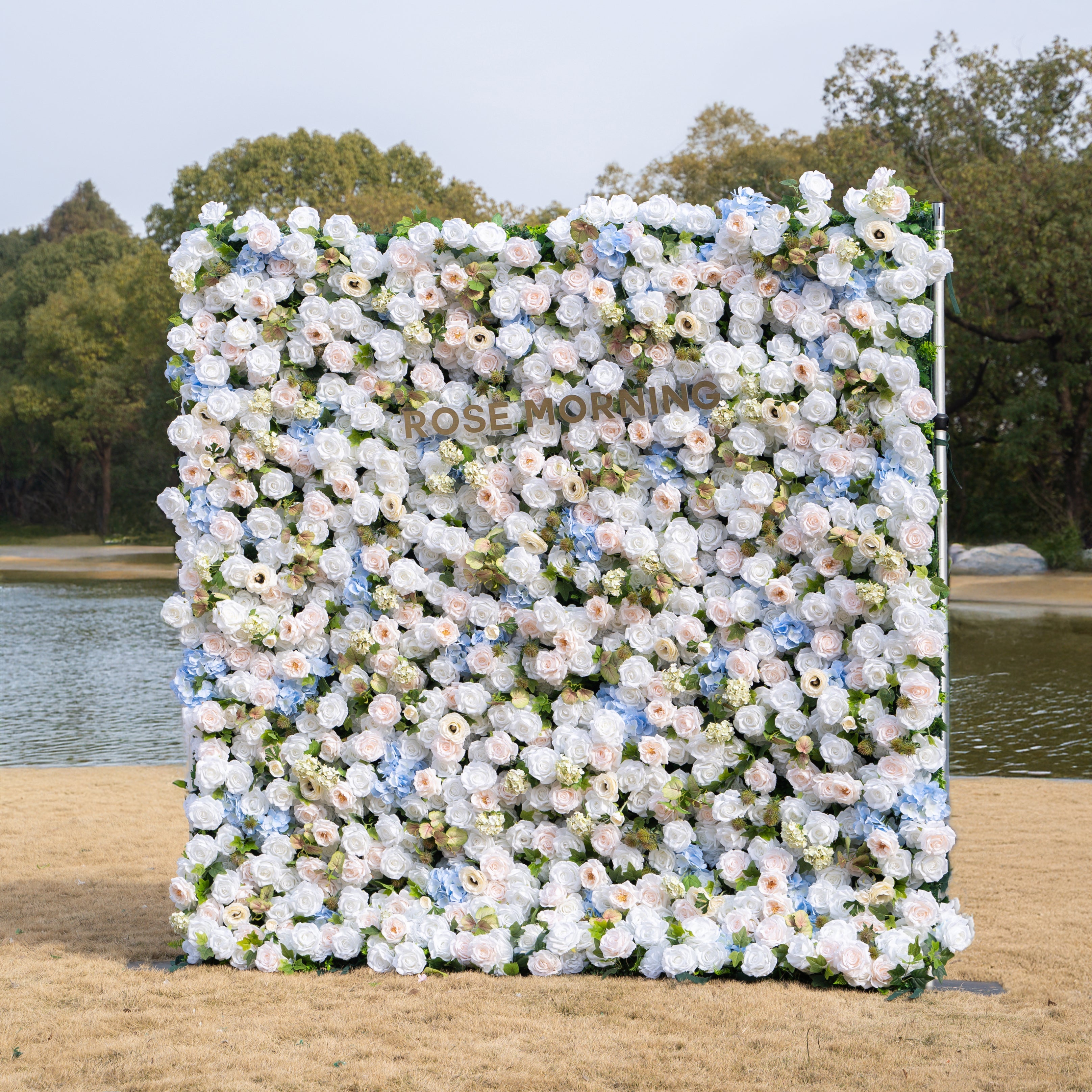 Carla：5D Fabric Artificial rolling up curtain flower wall Free Shipping