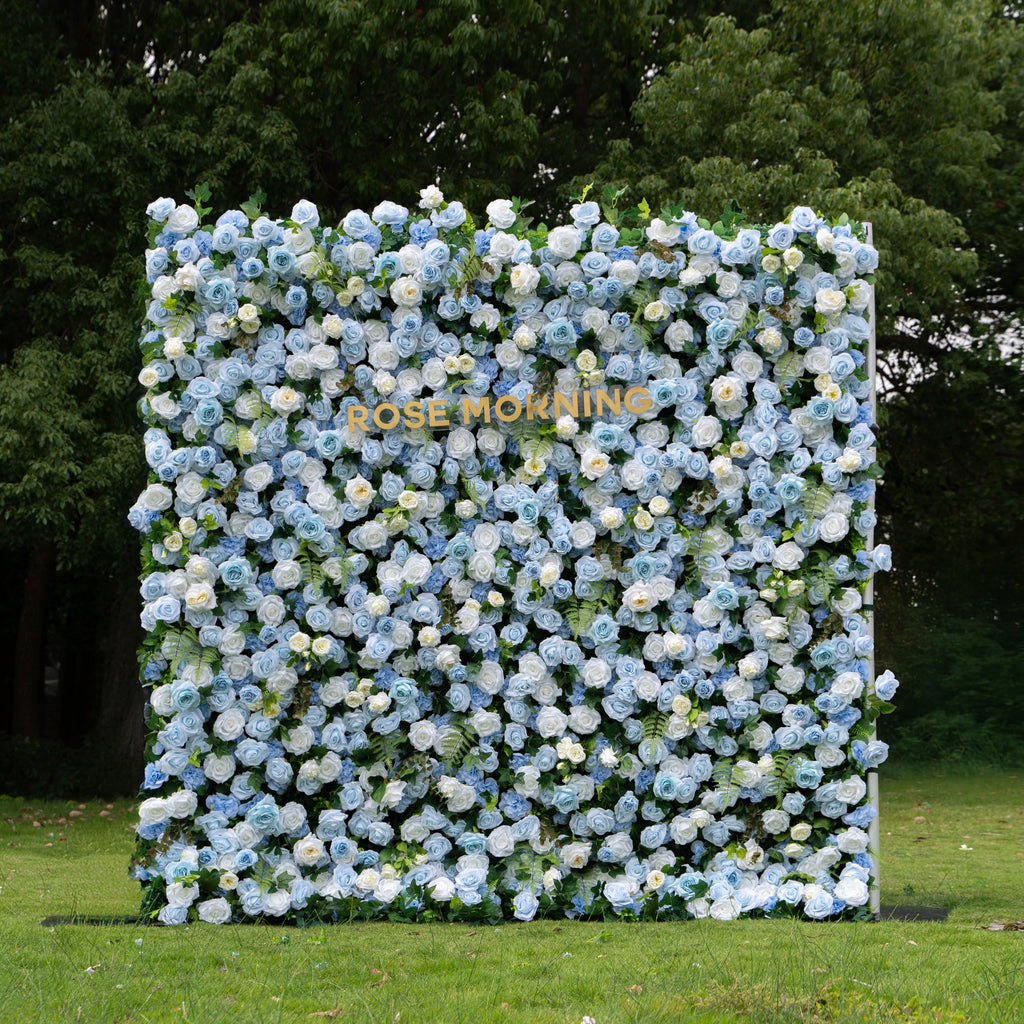 Cheska：5D Fabric Artificial rolling up curtain flower wall Free Shipping