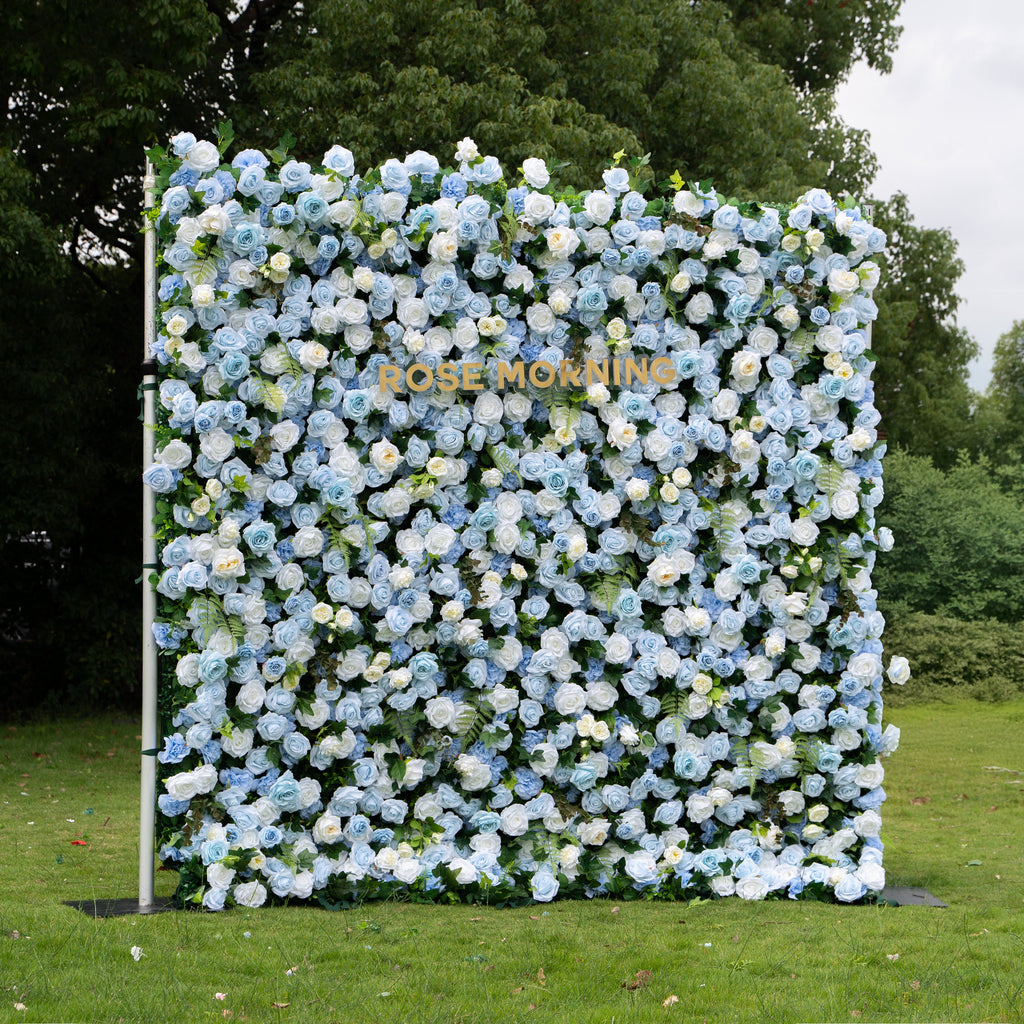 Cheska：5D Fabric Artificial rolling up curtain flower wall Free Shipping