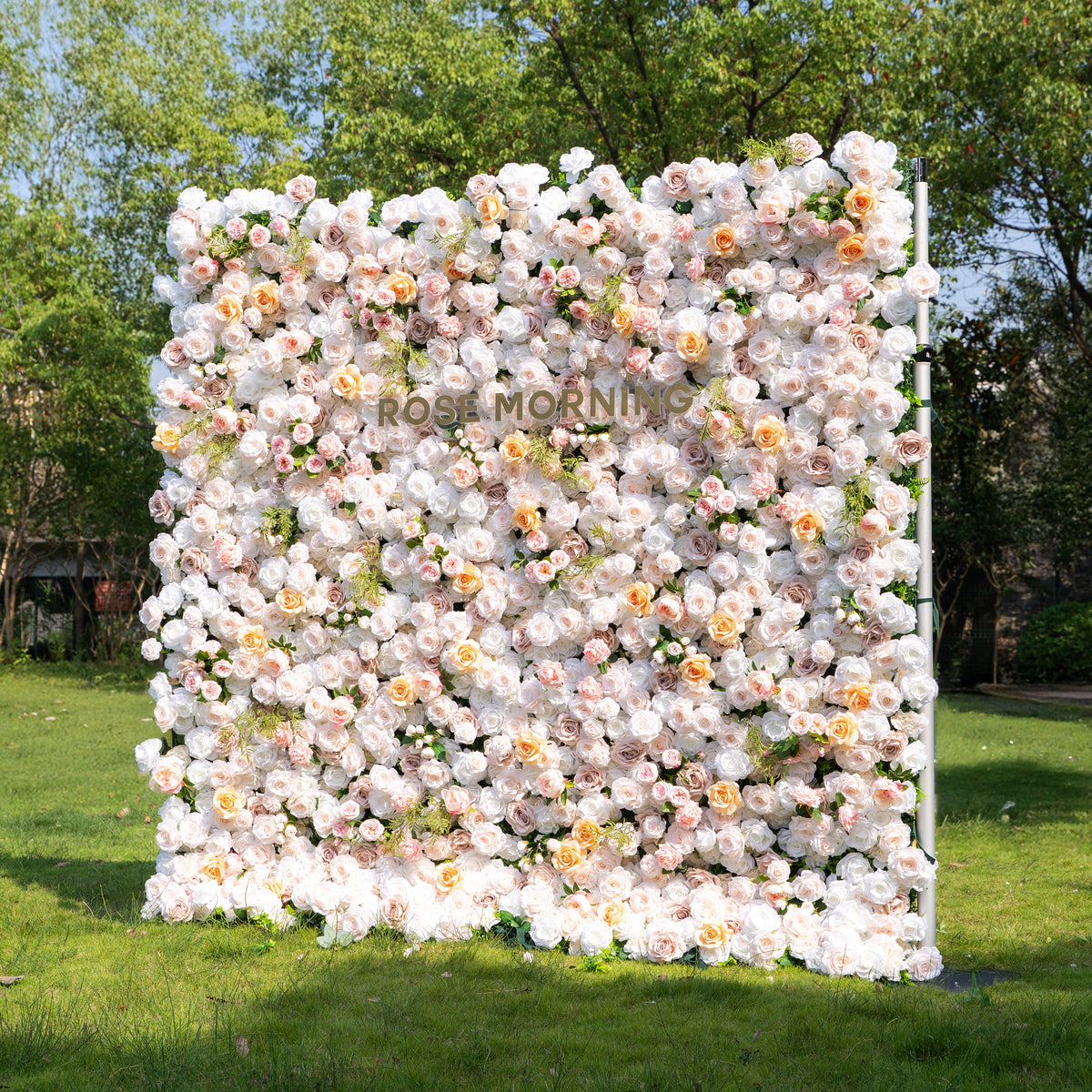 Corissa：5D Fabric Artificial zip up curtain flower wall 8ft*8ft Free Shipping