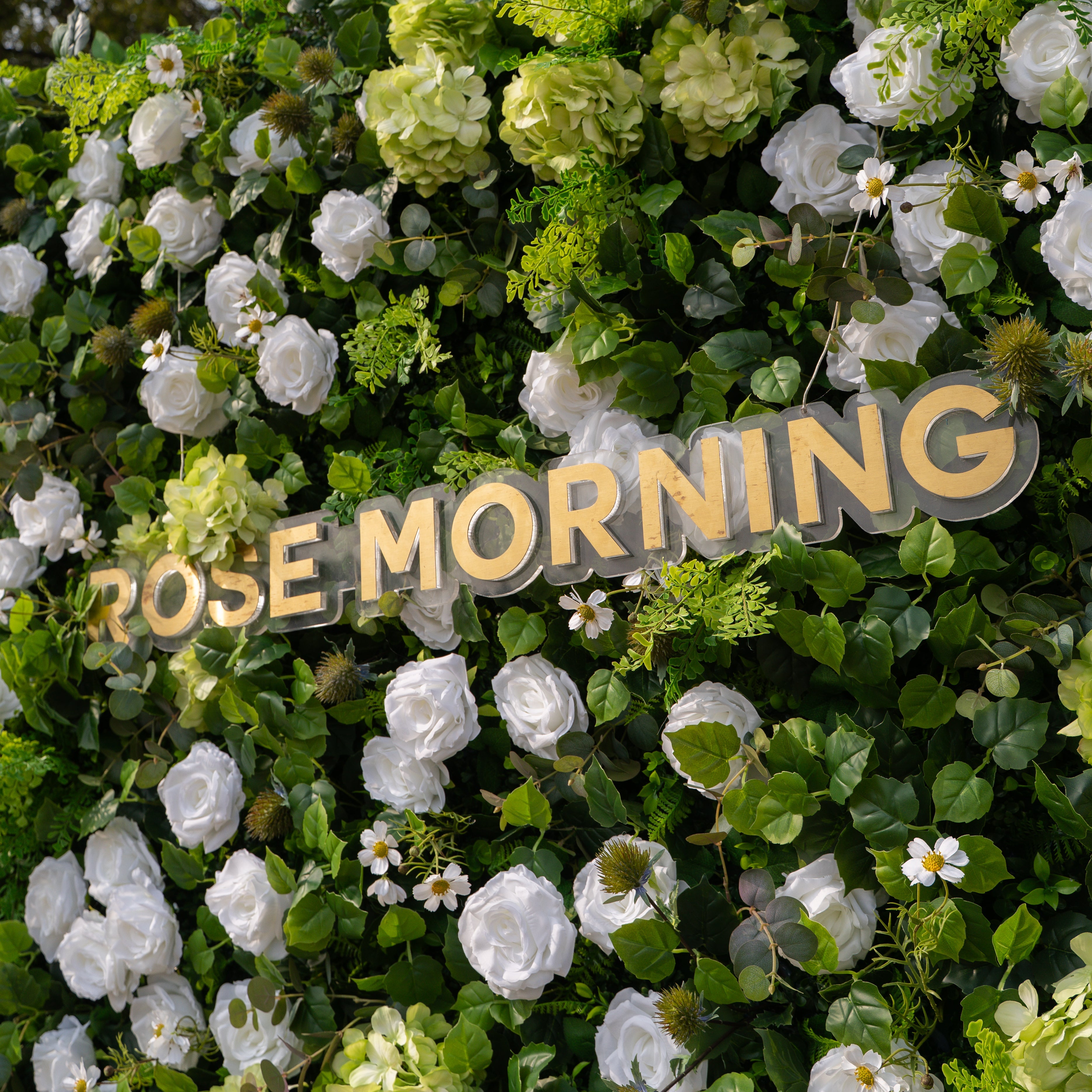 Cressida: 3D Elegant White Silk Rose & Greenery Foliage Wall Roll-Up Fabric Backdrop for Luxury Weddings, Parties & Botanical Decor Free Shipping