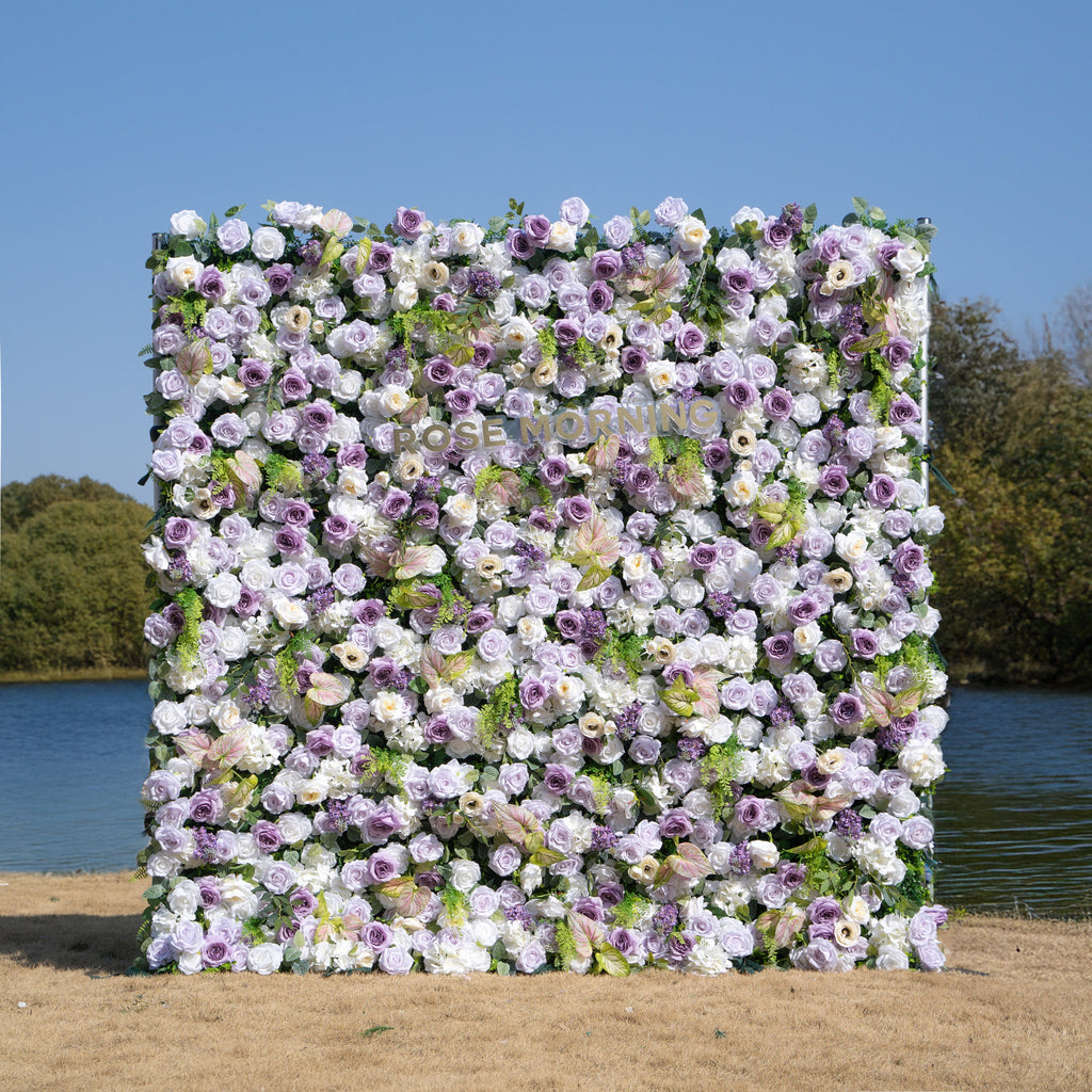 Danielle：5D Fabric Artificial rolling up curtain flower wall Free Shipping