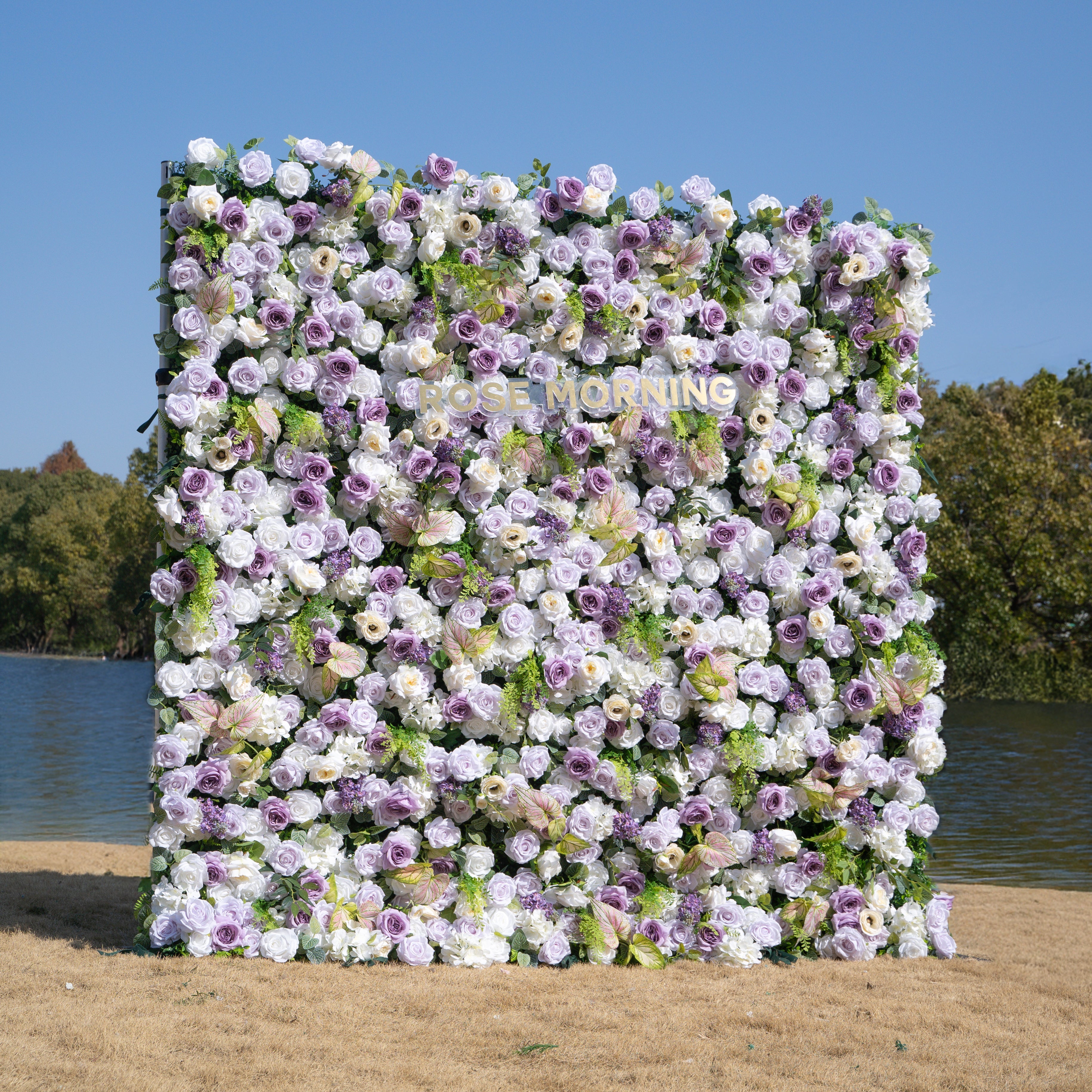 Danielle：5D Fabric Artificial rolling up curtain flower wall Free Shipping