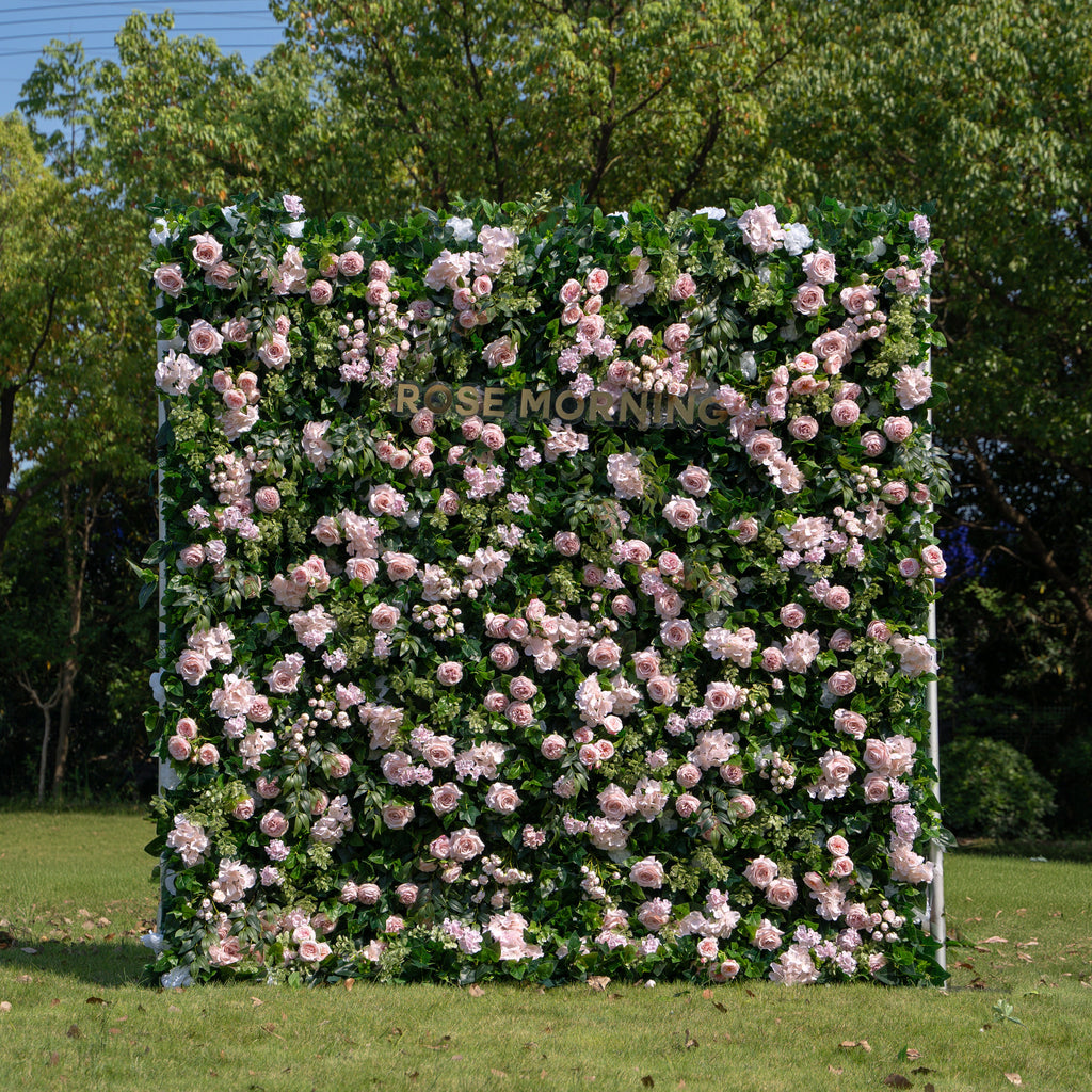 Darling：5D Fabric Artificial rolling up curtain flower wall Free Shipping
