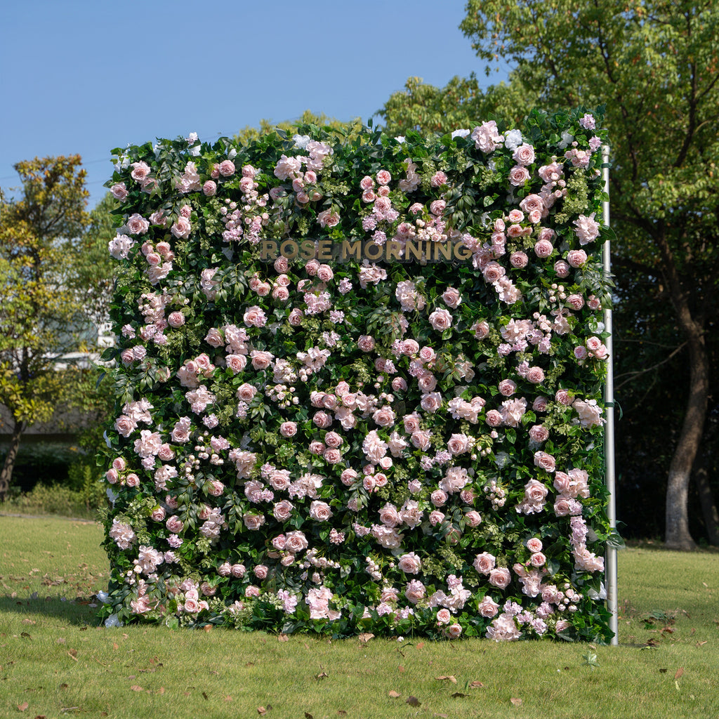 Darling：5D Fabric Artificial rolling up curtain flower wall Free Shipping