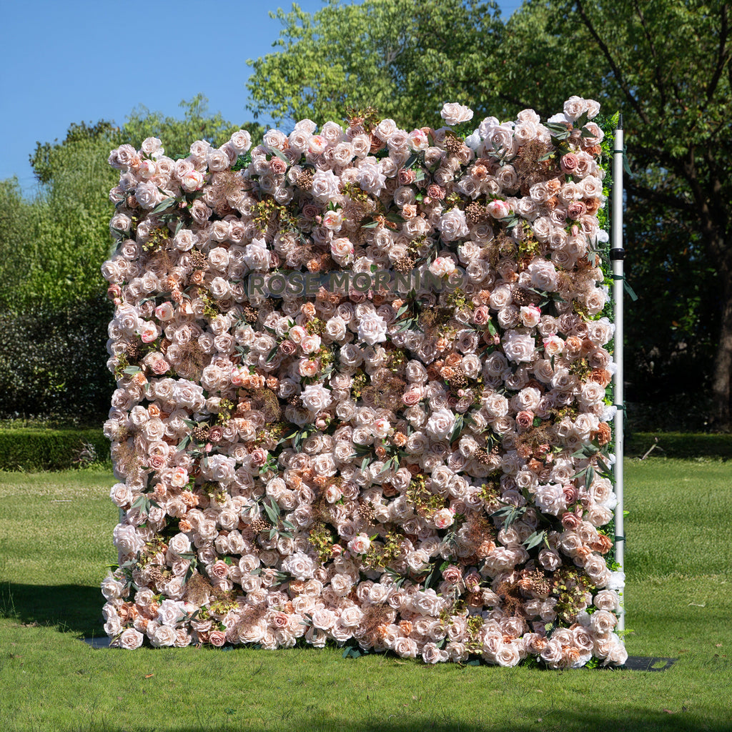 Destino：4D Fabric Artificial zip up curtain flower wall 8ft*8ft Free Shipping