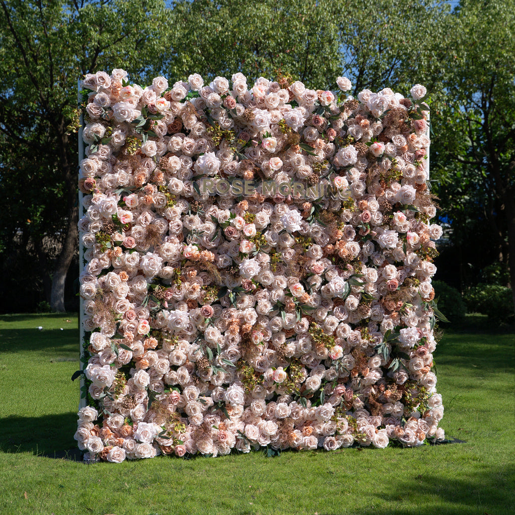 Destino：4D Fabric Artificial zip up curtain flower wall 8ft*8ft Free Shipping