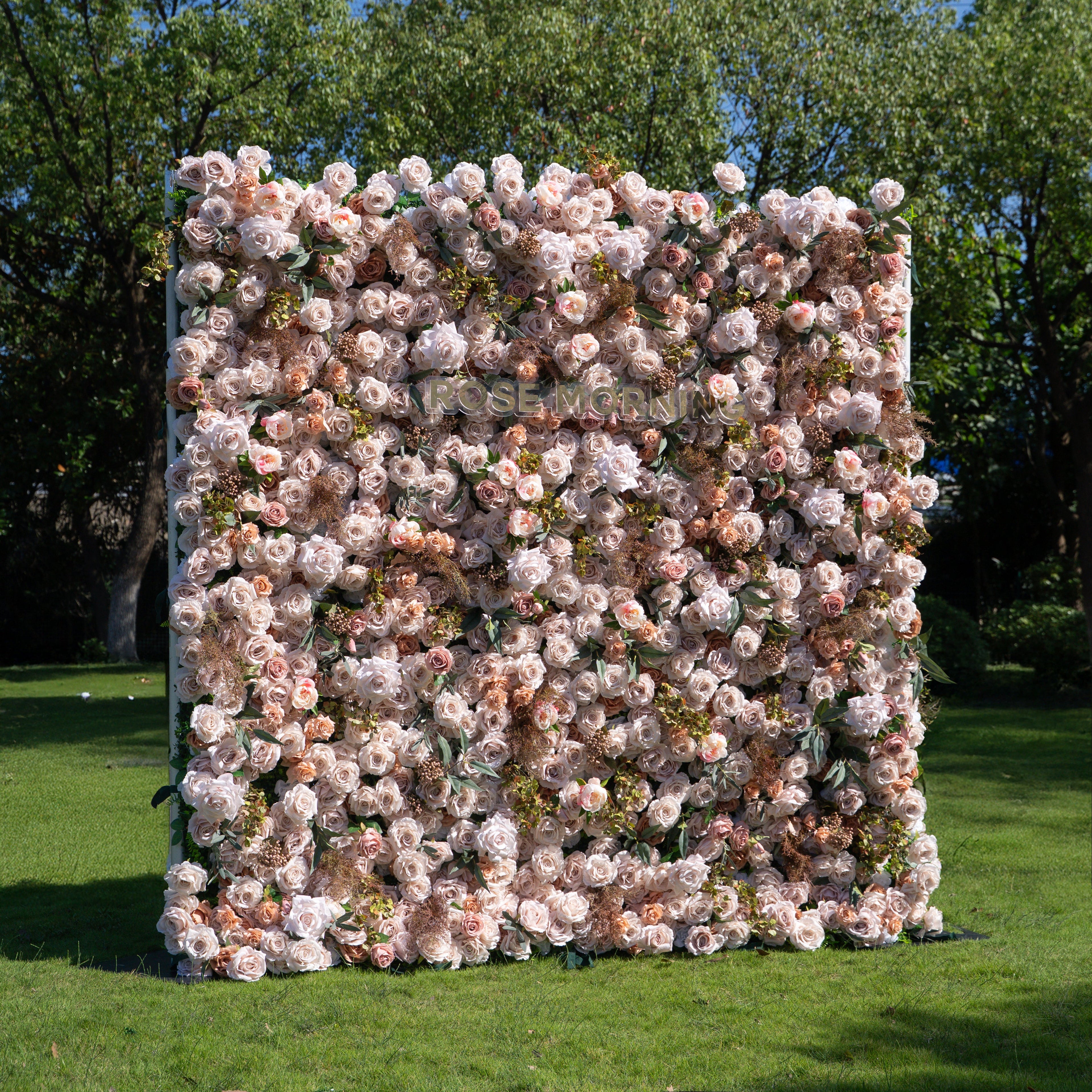 Destino：4D Fabric Artificial zip up curtain flower wall 8ft*8ft Free Shipping