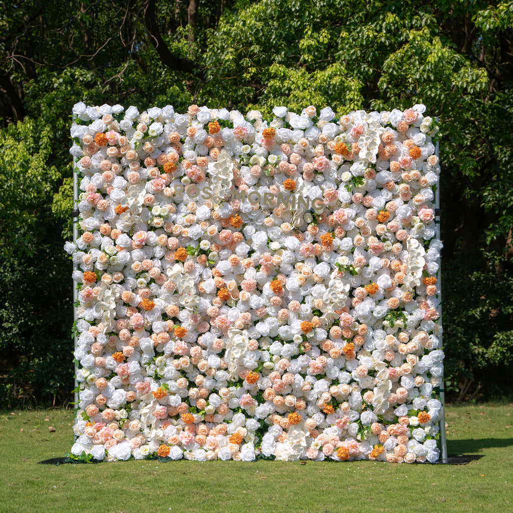 Eden：4D Fabric Artificial zip up curtain flower wall 8ft*8ft Free Shipping