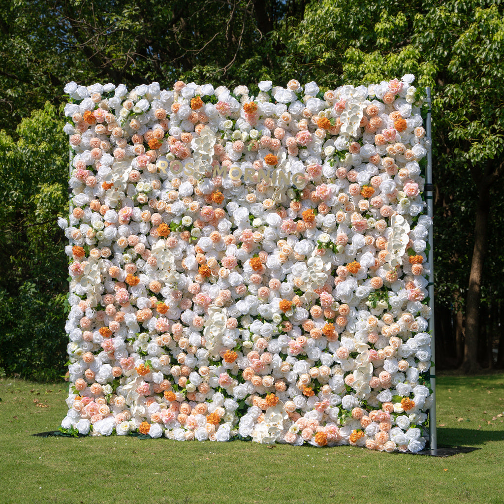 Eden：4D Fabric Artificial zip up curtain flower wall 8ft*8ft Free Shipping