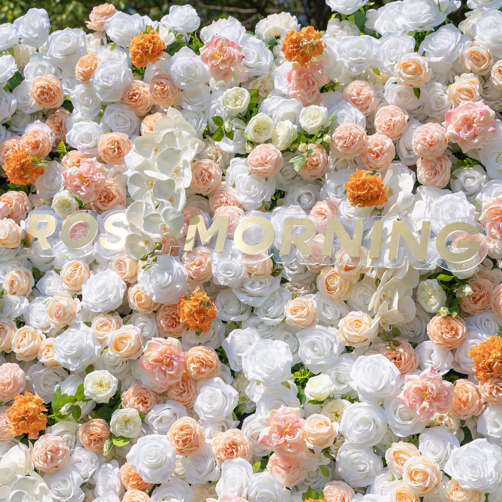 Eden：4D Fabric Artificial zip up curtain flower wall 8ft*8ft Free Shipping
