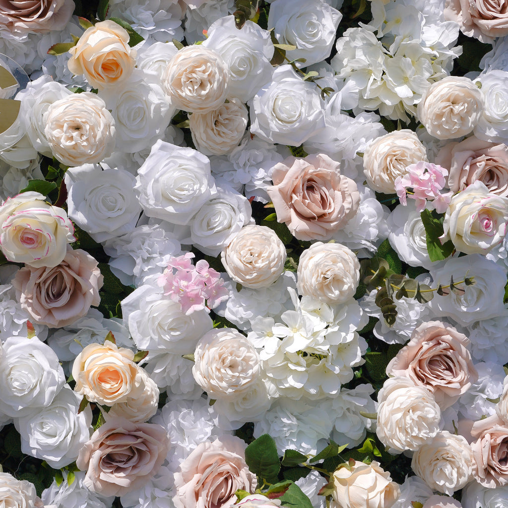 Elain：5D Fabric Artificial rolling up curtain flower wall Rose Morning