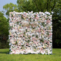 Elia：5D Fabric Artificial zip up curtain flower wall 8ft*8ft Free Shipping