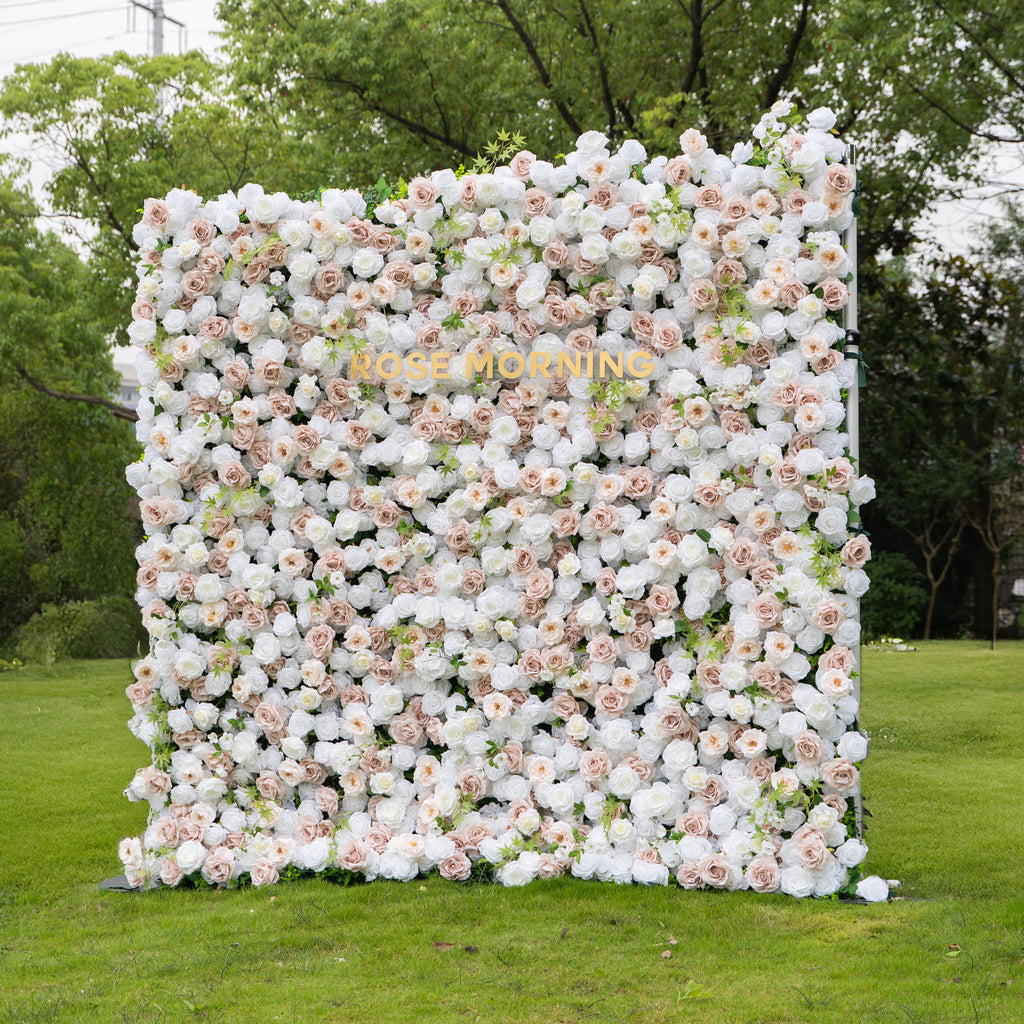 Ema - Autumn Fall 5D Fabric Zip Up Flower Wall 8ft x 8ft for Wedding Party Backdrop Free Shipping