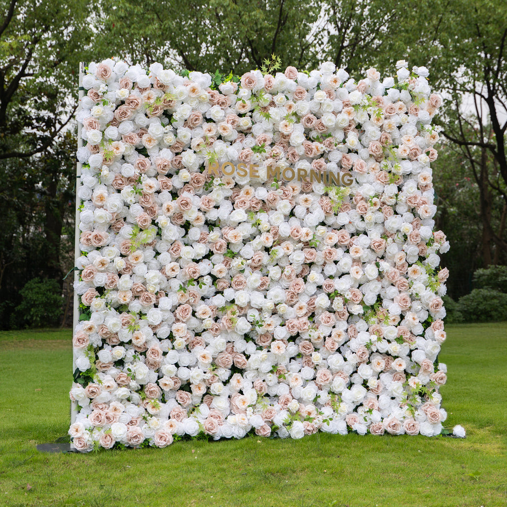 Ema - Autumn Fall 5D Fabric Zip Up Flower Wall 8ft x 8ft for Wedding Party Backdrop Free Shipping