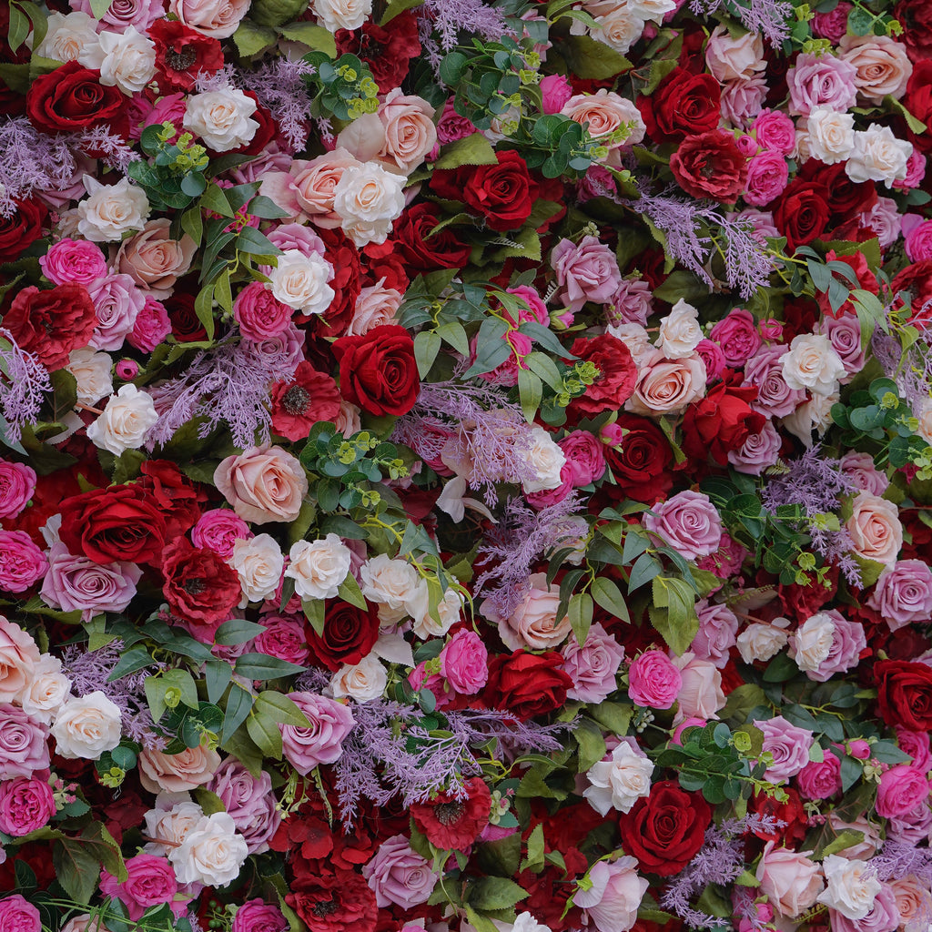 The flower walls are made of artificial flowers in various colors, layered at different levels to create a lush, elegant and natural look. The exclusive zipper design and roll-up design make it easy to install and remove.Rose Morning