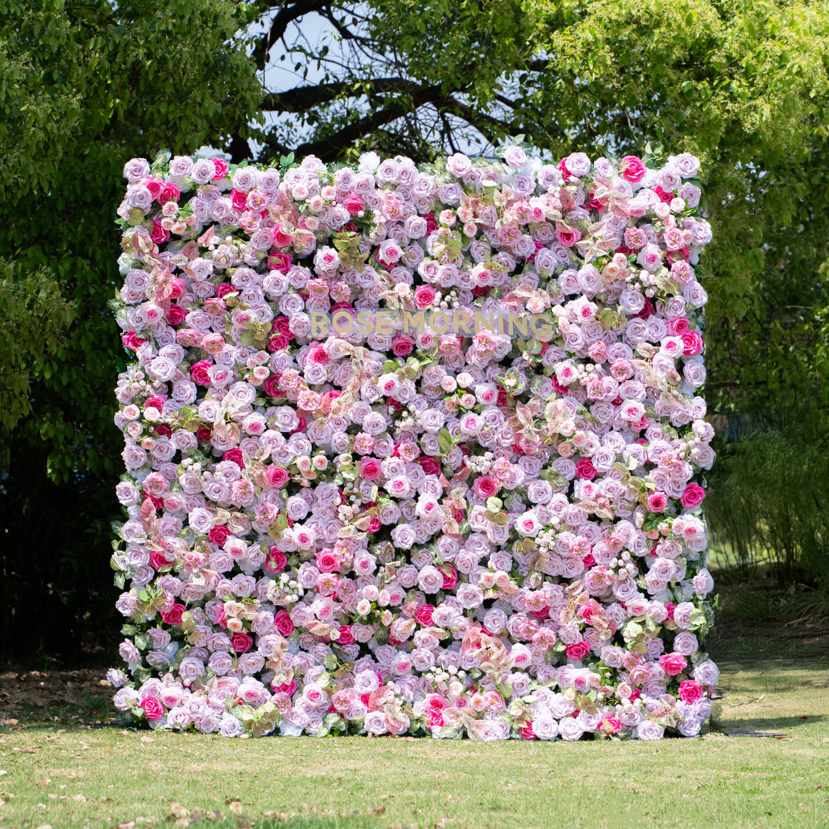 Eugenia：5D Fabric Artificial zip up curtain flower wall 8ft*8ft Free Shipping