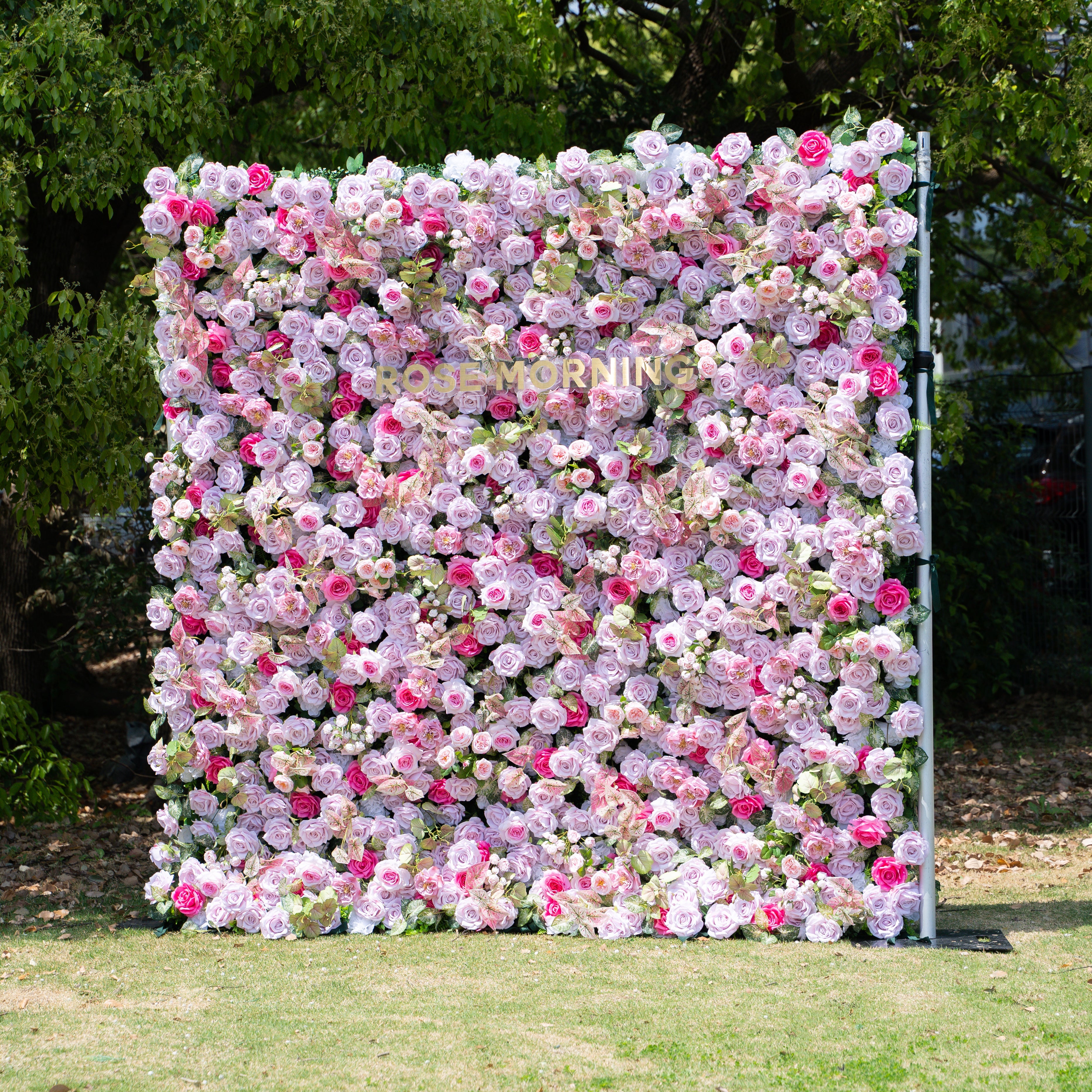 Eugenia：5D Fabric Artificial zip up curtain flower wall 8ft*8ft Free Shipping