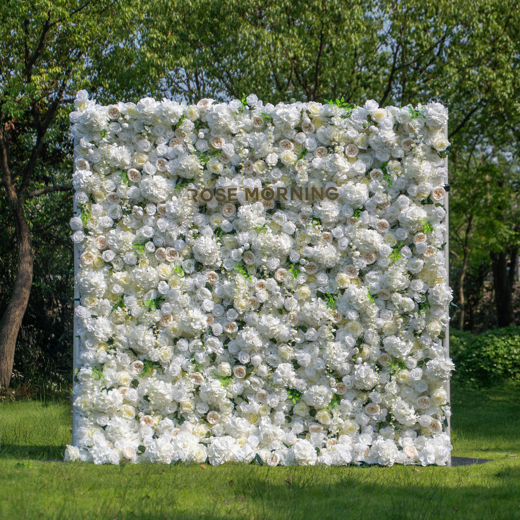 Eve 2025：5D Fabric Artificial rolling up curtain flower wall Free Shipping