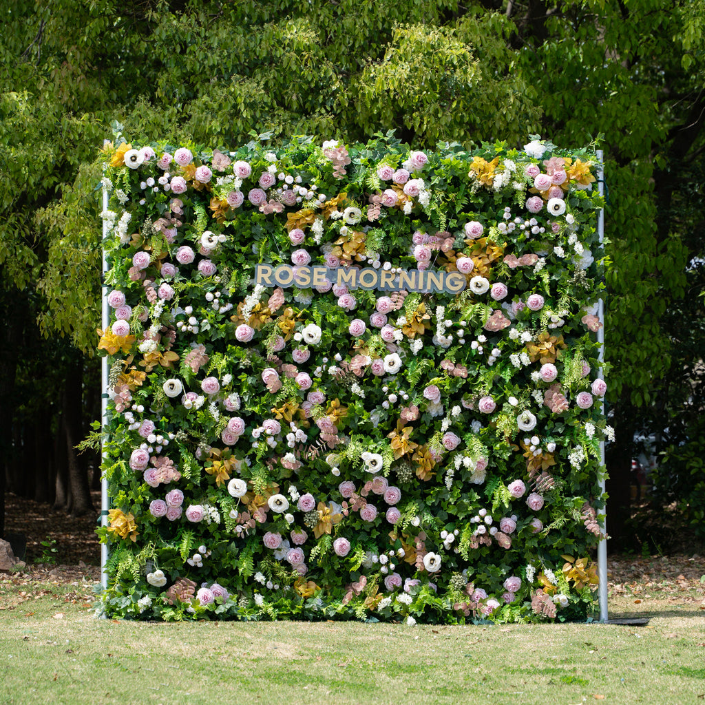 Fabrizia：5D Fabric Artificial rolling up curtain flower wall Free Shipping