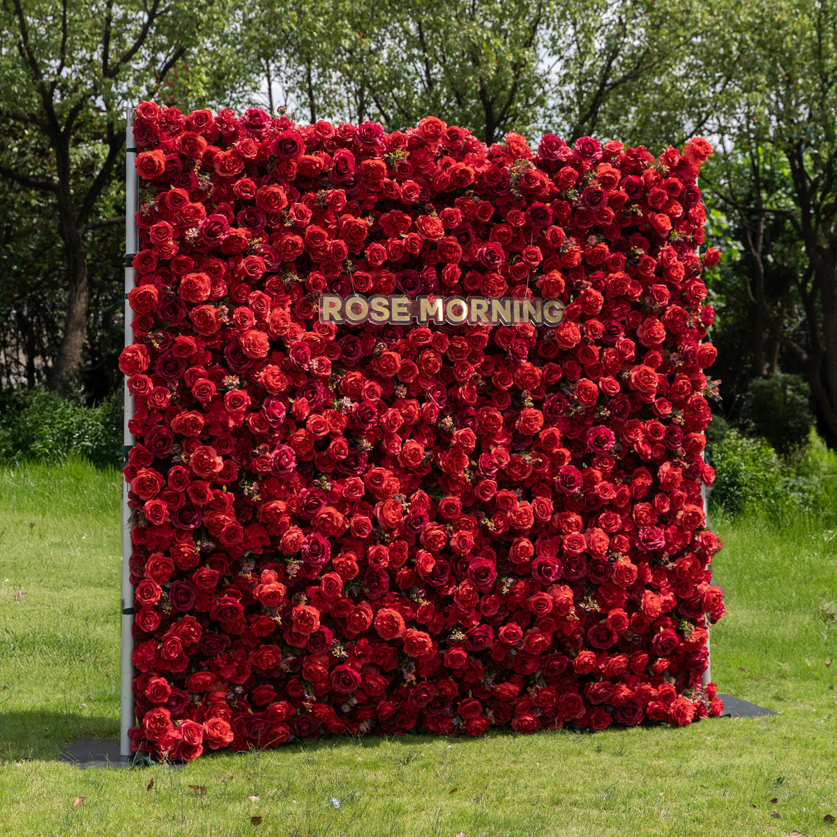 Feliz：4D Fabric Artificial zip up curtain flower wall 8ft*8ft Free Shipping