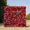Five： Fabric Artificial zip up curtain flower wall 8ft*8ft Rose Morning