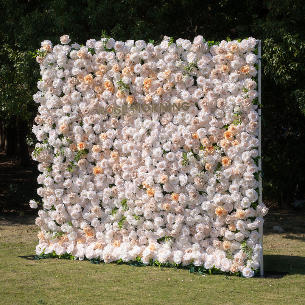 Frangipani：5D Fabric Artificial rolling up curtain flower wall Free Shipping