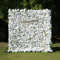 Friday - White Popular 5D Fabric Roll Up Flower Wall for Wedding Party Event Backdrop Free Shipping