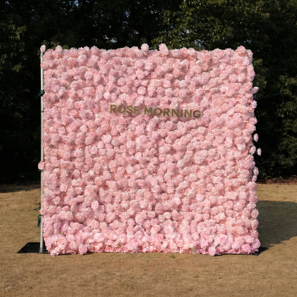 Hadas：2026 New Launch Sun-Activated Color-Changing Rose Flower Wall Backdrop (8×8) — One Wall, Two Looks: White Indoors → Blush Pink in Sunlight Free Shipping