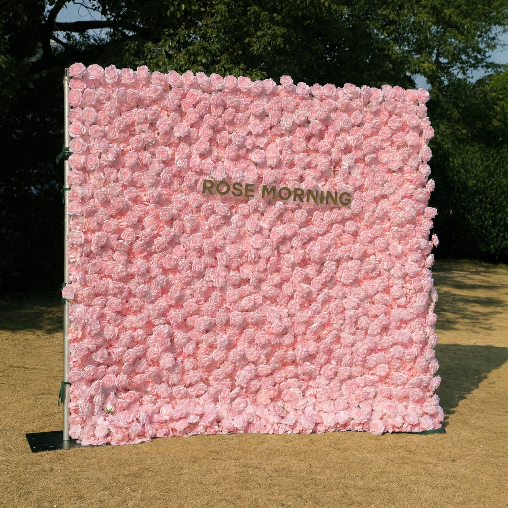 Hadas：2026 New Launch Sun-Activated Color-Changing Rose Flower Wall Backdrop (8×8) — One Wall, Two Looks: White Indoors → Blush Pink in Sunlight Free Shipping