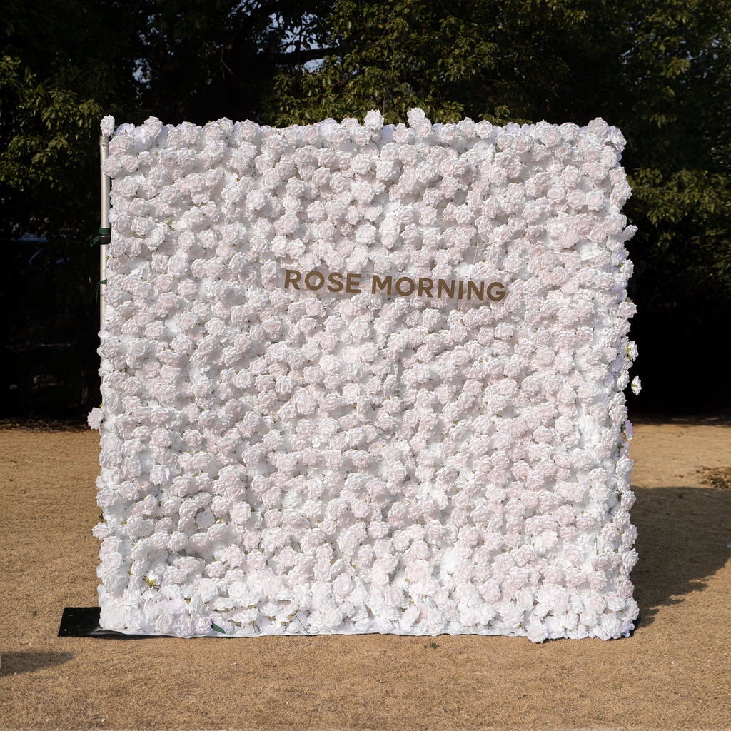 Hadas：2026 New Launch Sun-Activated Color-Changing Rose Flower Wall Backdrop (8×8) — One Wall, Two Looks: White Indoors → Blush Pink in Sunlight Free Shipping