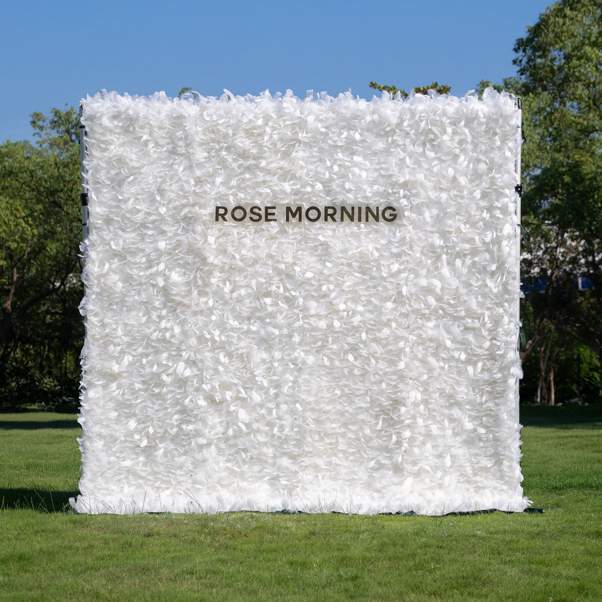 Hilton： Pure White Feather Flower Wall - 5D Fabric Backdrop for Wedding Birthday Party Event Decoration Free Shipping