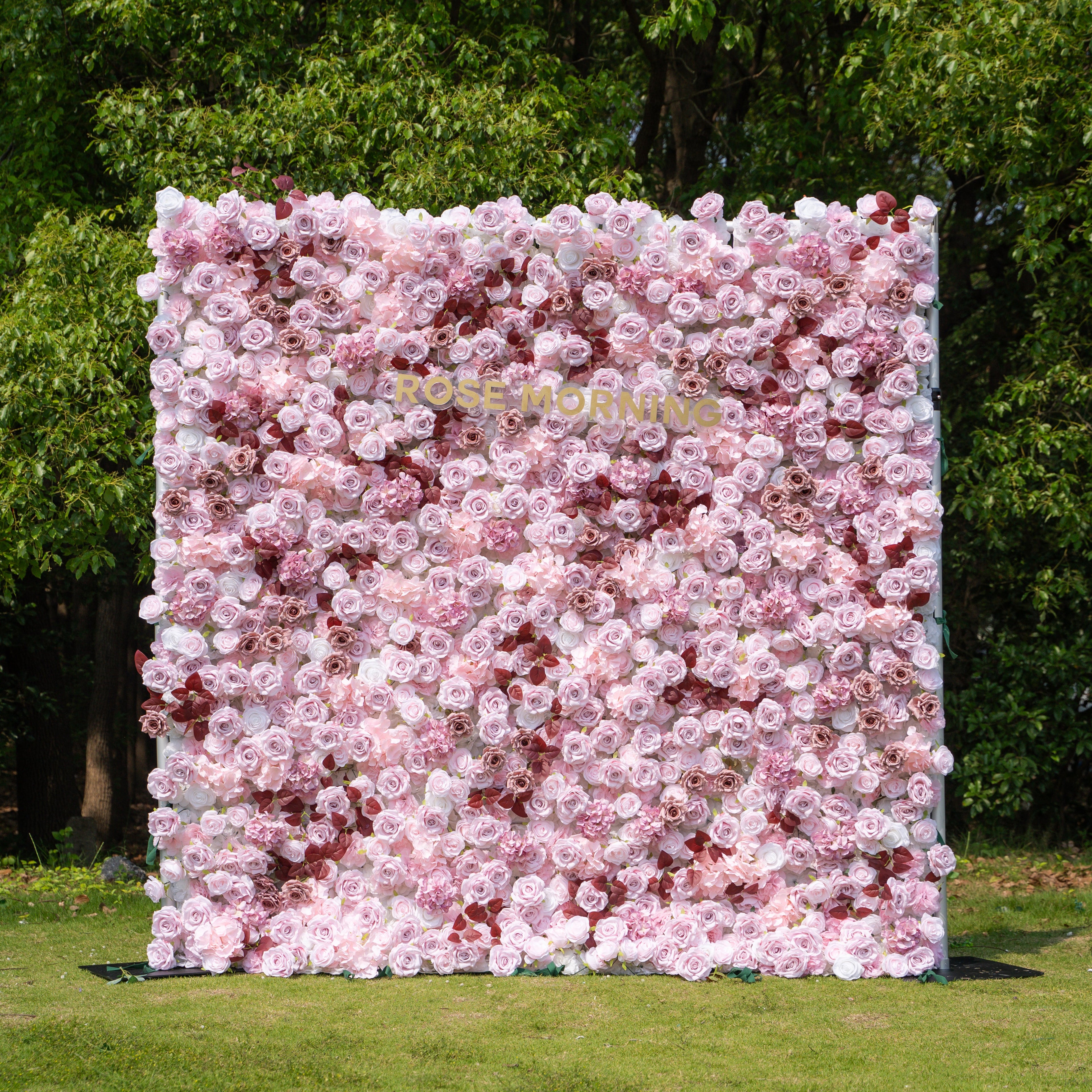 Hush：4D Fabric Artificial zip up curtain flower wall 8ft*8ft Free Shipping