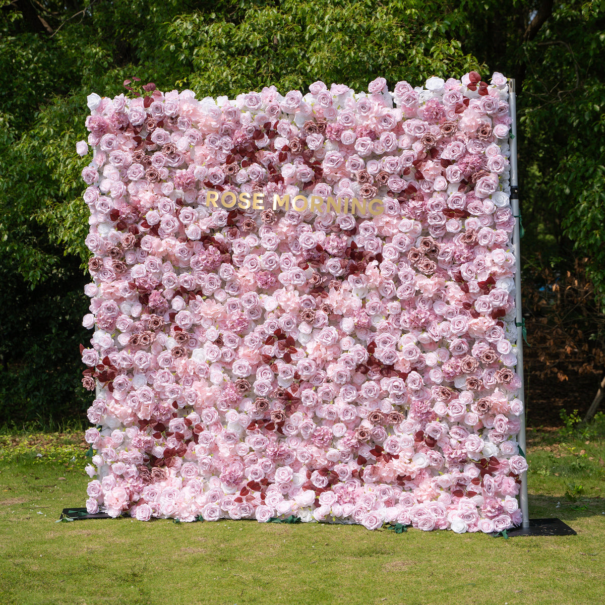 Hush：4D Fabric Artificial zip up curtain flower wall 8ft*8ft Free Shipping