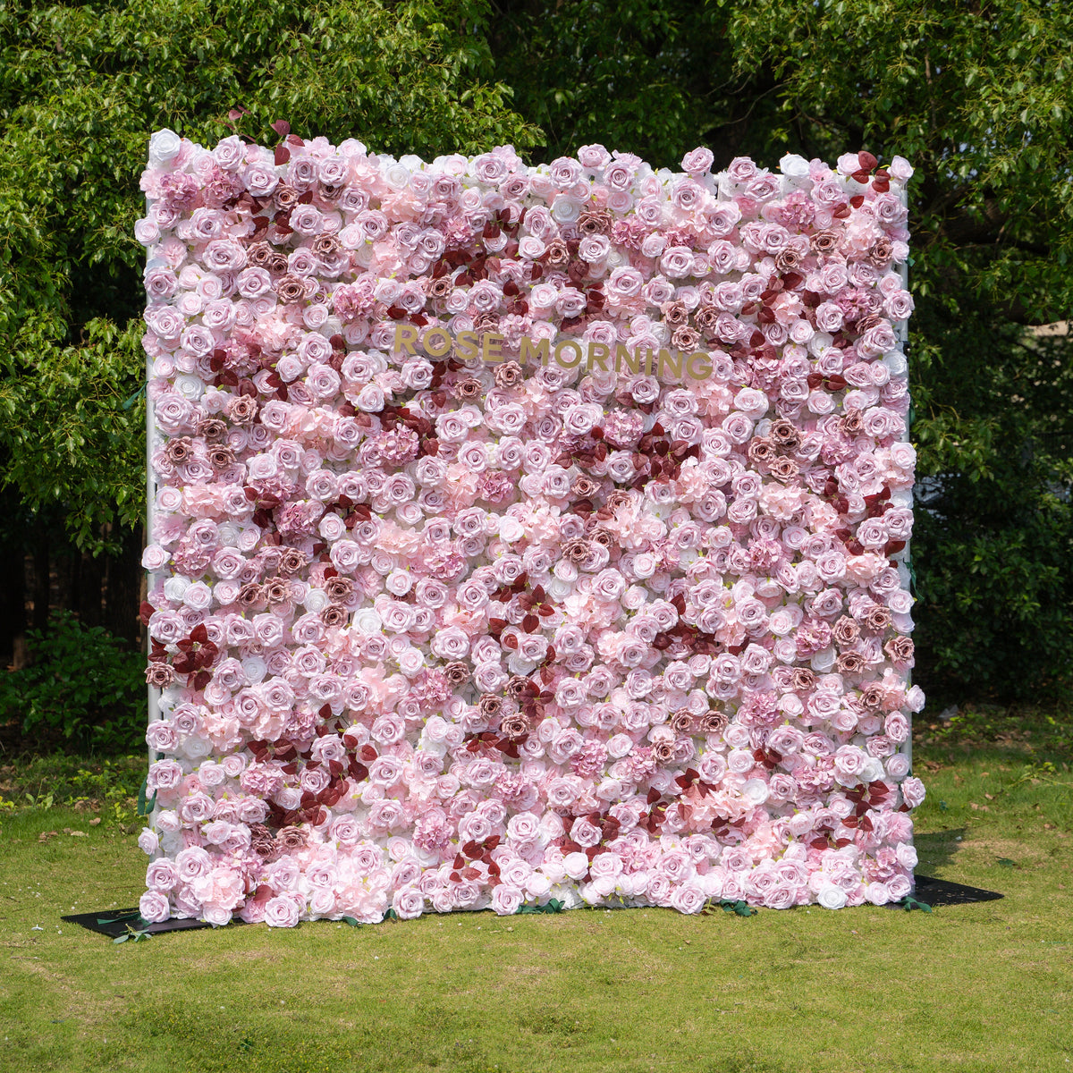 Hush：4D Fabric Artificial zip up curtain flower wall 8ft*8ft Free Shipping