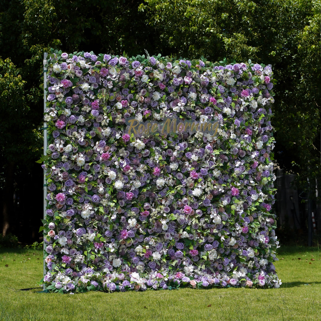 Isabella:5D 2023 New Fabric Artificial Flower Wall Rolling Up Curtain Flower Wall-R137 Rose Morning