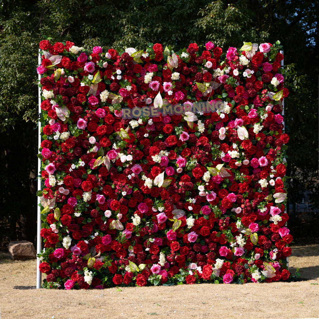 Jody ：5D Fabric Artificial rolling up curtain flower wall Free Shipping