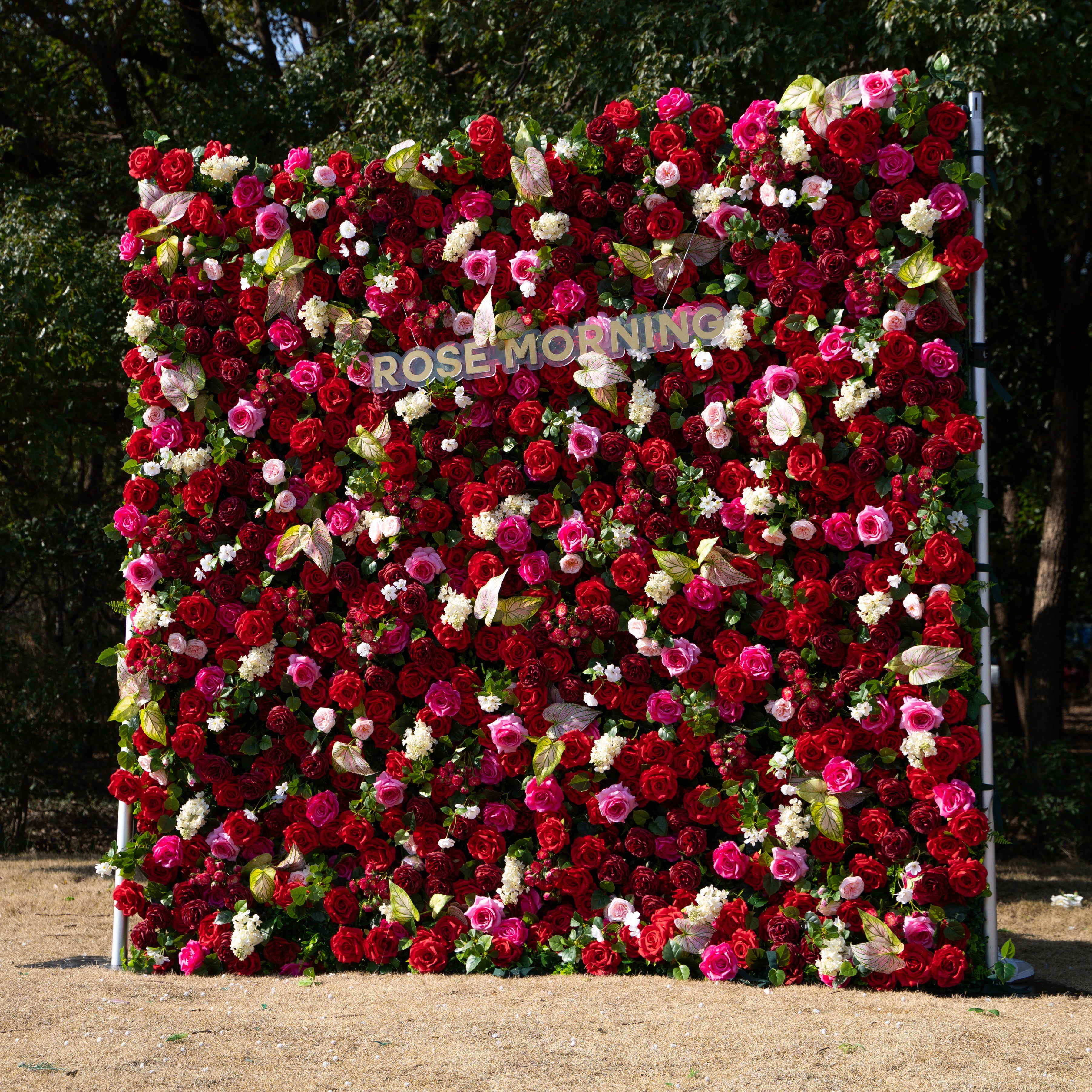 Jody ：5D Fabric Artificial rolling up curtain flower wall Free Shipping