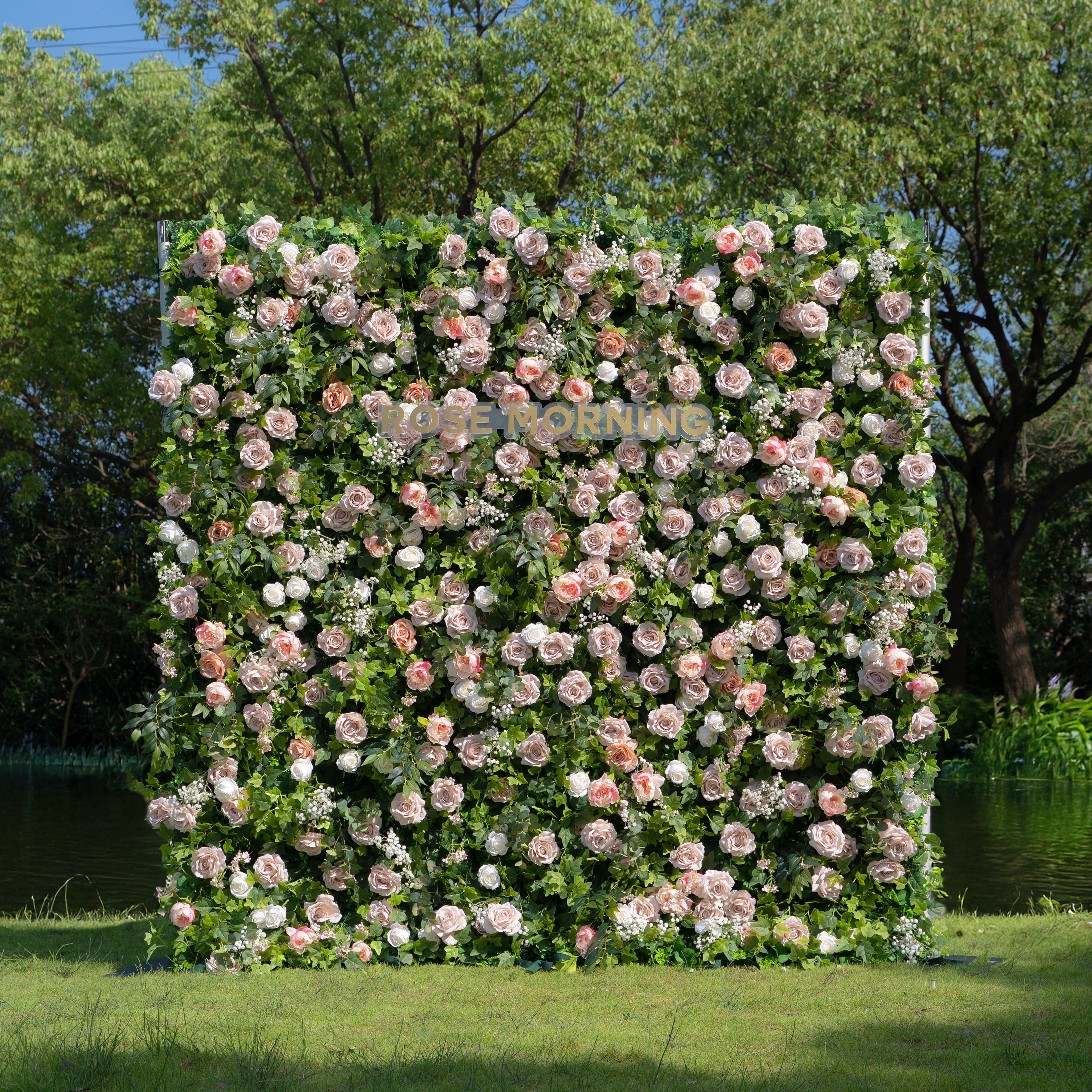 Joel：5D Fabric Artificial rolling up curtain flower wall (Ready to ship) Free Shipping