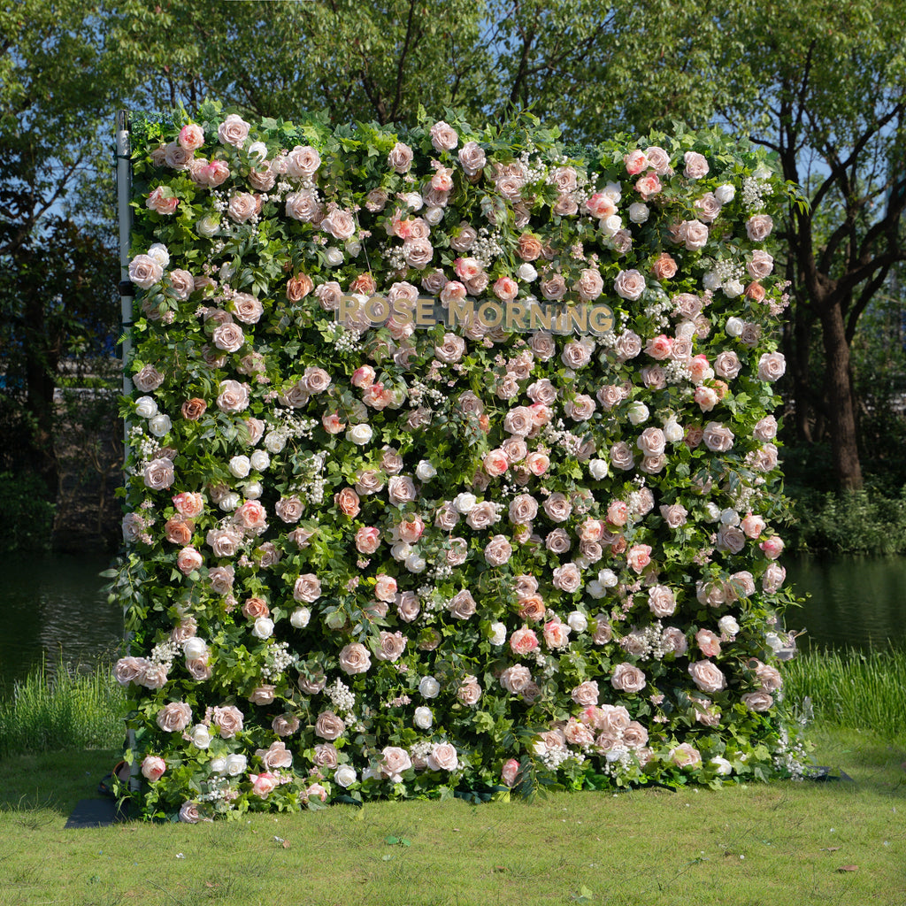 Joel：5D Fabric Artificial rolling up curtain flower wall Free Shipping