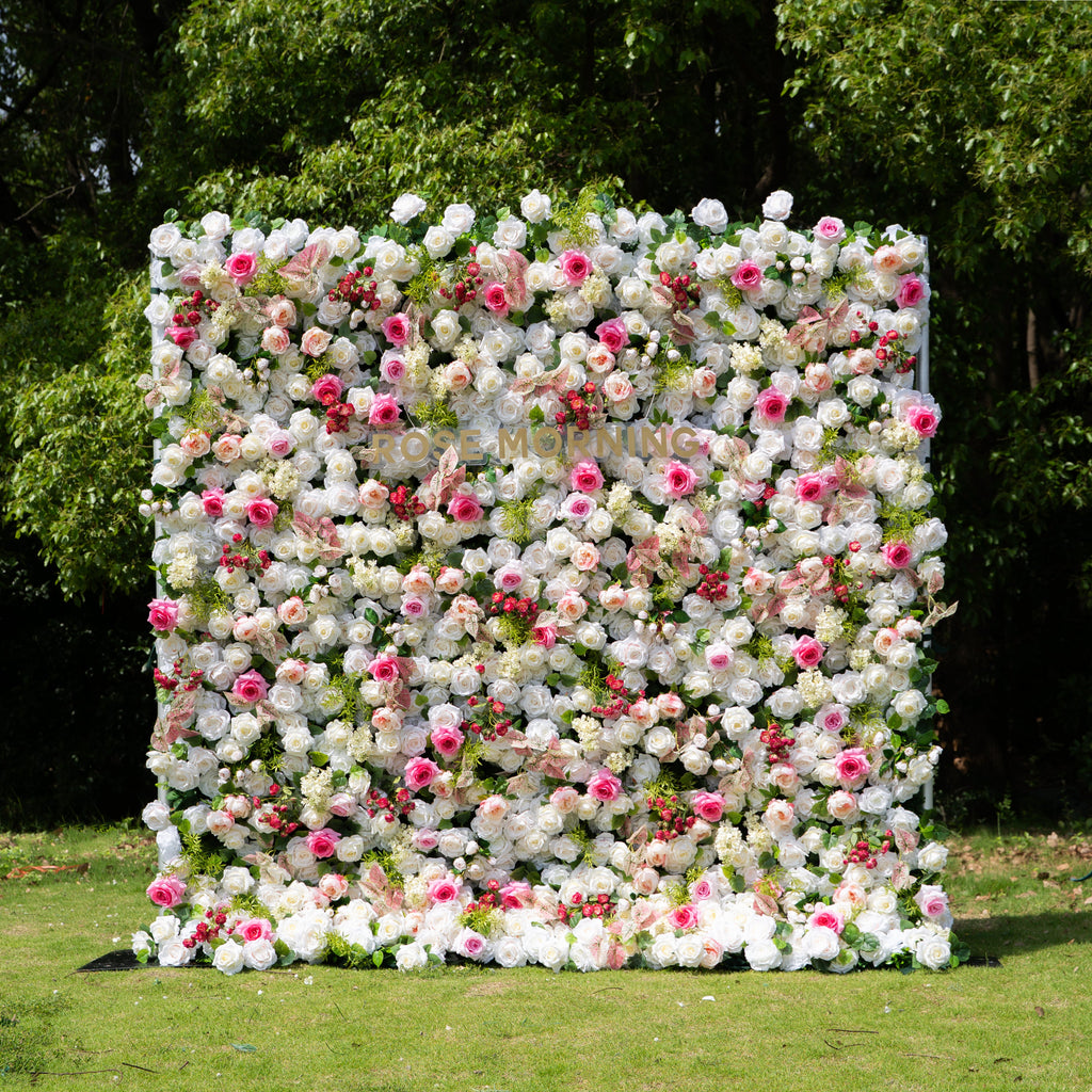 Juana：5D Fabric Artificial rolling up curtain flower wall Free Shipping
